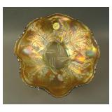 8 ½” Fenton Thistle 8 Ruffled Bowl – Vaseline/