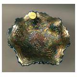 6 5/8” Fenton Lotus and Grape ball ftd. 6 Ruffled