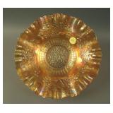 8 ¾” Fenton Orange Tree Bowl w/ 3 in 1 Edge –