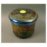 Fenton Orange Tree Covered Powder Jar – Blue