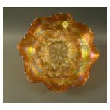 9” Fenton Holly 8 Ruffled Bowl – Mari./ Vaseline