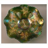 8 ¾” Fenton Vintage Grape 8 Ruffled Bowl – Elec.