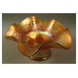 Fenton Blackberry Spray 6 Ruffled Bowl – Amberina