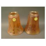 (2) Signed NuArt Interior Panel Light Shades w/