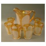 I.G. Windmill 7 pc. Water Set w/ Frosted Panels –