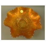 8 ¾” Fenton Dragon and Lotus 8 Ruffled Bowl – Dk.