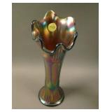 10 ¾” Fenton Diamond Rib Swung Vase – Amethyst