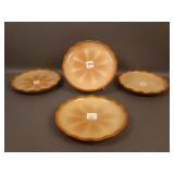 (4) Greentown Cactus Round Plates, 7 3/8" –