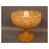 McKee Chrysanthemum Leaf Stemmed Round Compote,