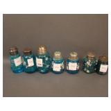 7 pc. Lot Blue (Enameled) Salt and Pepper Shakers