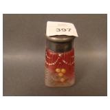 Enameled Decorated Single Salt – Frosted Rubina