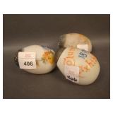 3 pc. Wavecrest Flat Side Egg Salt Shakers – Décor