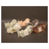 6 pc. Lot Crouching Kitties: (1) Burmese, (3)