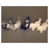 5 pc. Fenton Crouching Dog Lot – various colors