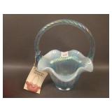 Fenton Herringbone Patterned Handled Basket – Irid