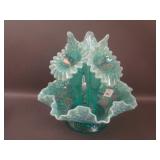 Fenton Diamond Lace 3 Lily Epergne – Irid. Aqua