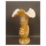 10 3/4" Tall Fenton Marigold/ Cased Lg. Hand Vase