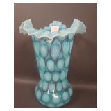 9 3/4" Tall Fenton Coin Spot Lg. Tri-Cornered