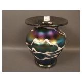 6 3/4" Tall Possinger Art Glass Pinched-in Bulbous