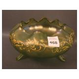 Bohemian Enameled Decorated 3 ftd. Ruffled Rose