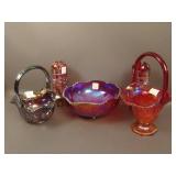 5 pc. Contemporary Red Carnival Lot: (2) Imported
