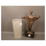 4 pc. Lot: (2) Art Deco Lady pcs, (1) US Glass