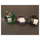 Lot of (3) Paperweights – (1) Signed Galen, (1)