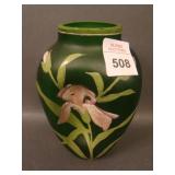 5" Tall Bohemian Enameled Decorated Tri-Cornered