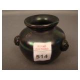 2 1/2" Tall Bohemian Ball Shaped Cabinet Vase w/ 3