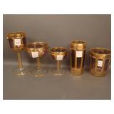 5 pc. Lot Attributed to Moser; includes Goblet,
