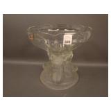 7 3/4" Tall x 8 1/2" Wide Pressed Glass Art Deco