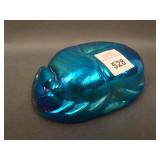 Redington Glass Iridized Scarab Paperweight