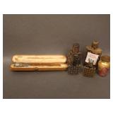 6 Vintage Perfumes: (4) Sterling Overlay