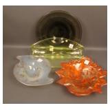 Lot (4) Mid-Century pcs: Includes (3) Murano Bowls