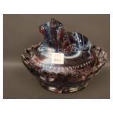 Imperial IG Lion Covered Dish w/ Label – Purple