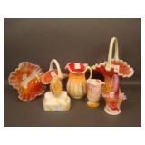 7 pc. Red Slag Lot: Includes Praying Hands,