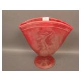 Fenton Contemporary Red Satin Dancing Ladies Fan