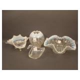 Lot of 4 Clear Opalescent Victorian Glass