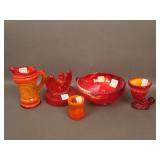 5 pc. Red Slag Lot: includes IG Grape Nappy,