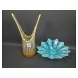 Fostoria Vaseline Opal. Heirloom Handkerchief Vase