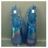 (2) 14 ¾" Tall Contemporary Fenton Hobnail Lg.