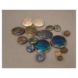 17 Hatpins (without pins) and Buttons, mostly