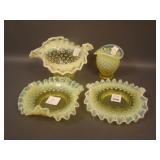 4 pc. Fenton Hobnail Lot: Includes Tri-Cornered