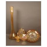 5 pc. Carnival Glass Lot including Illinois