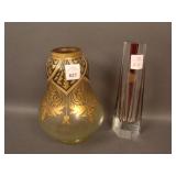 (1) Deco Tall Bud Vase – Red Crystal and (1)
