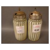 (2) Victorian Opalescent Stripe Tall Covered