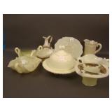 9 pc. Victorian Custard Glass Lot including Geneva