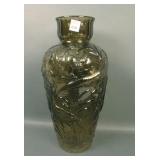 15" Tall Gillinder Vase w/ Bird Motif – Amber