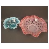 10" Fenton Coin Dot 8 Ruffled Crimped Edge Brides