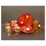 10 pc. Lot including IG Red Slag, Carmel Slag, and